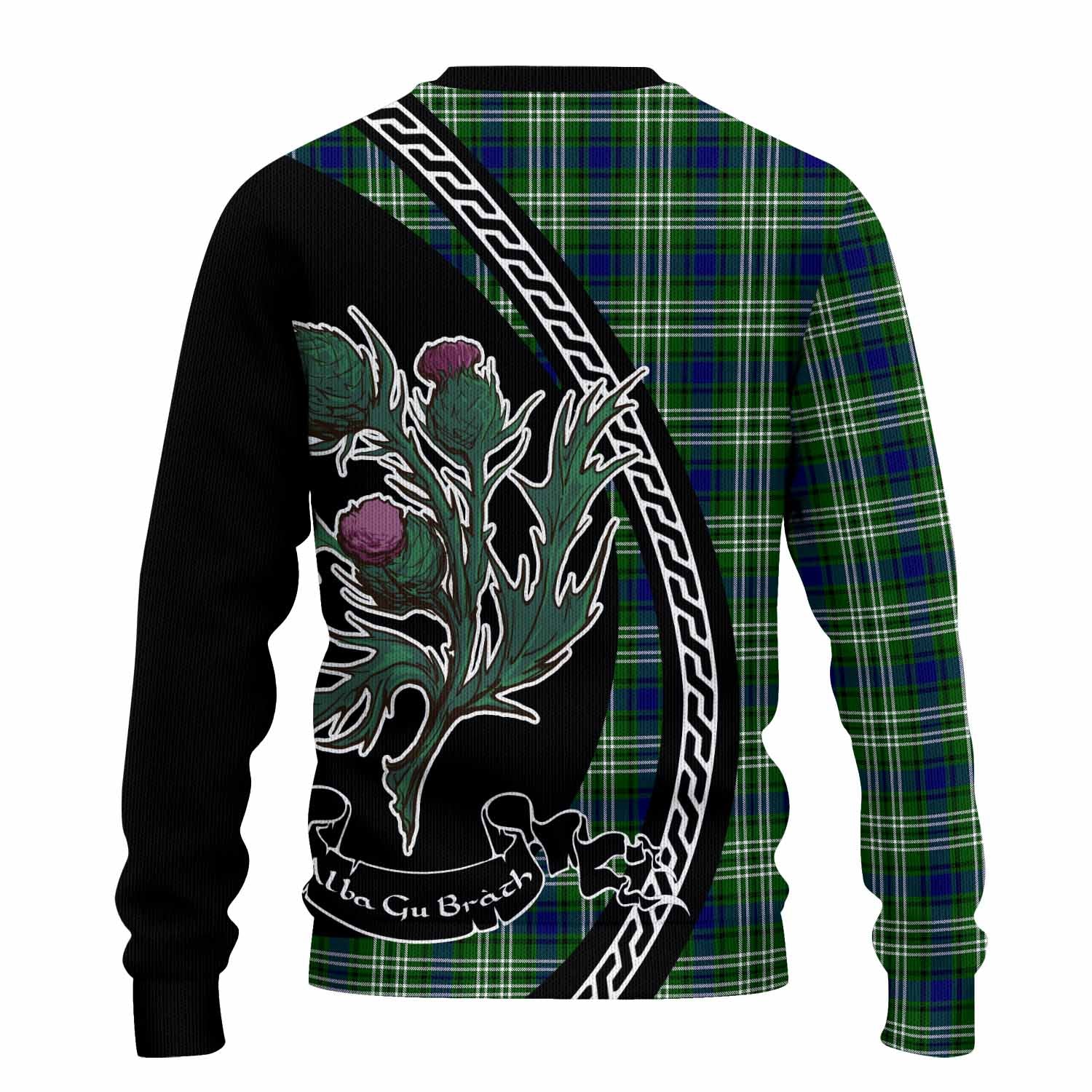 Learmonth Family Crest Tartan Knitted Sweater Alba Thistle Inspired - Tartan Vibes Clothing