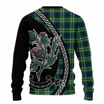 Learmonth Family Crest Tartan Knitted Sweater Alba Thistle Inspired