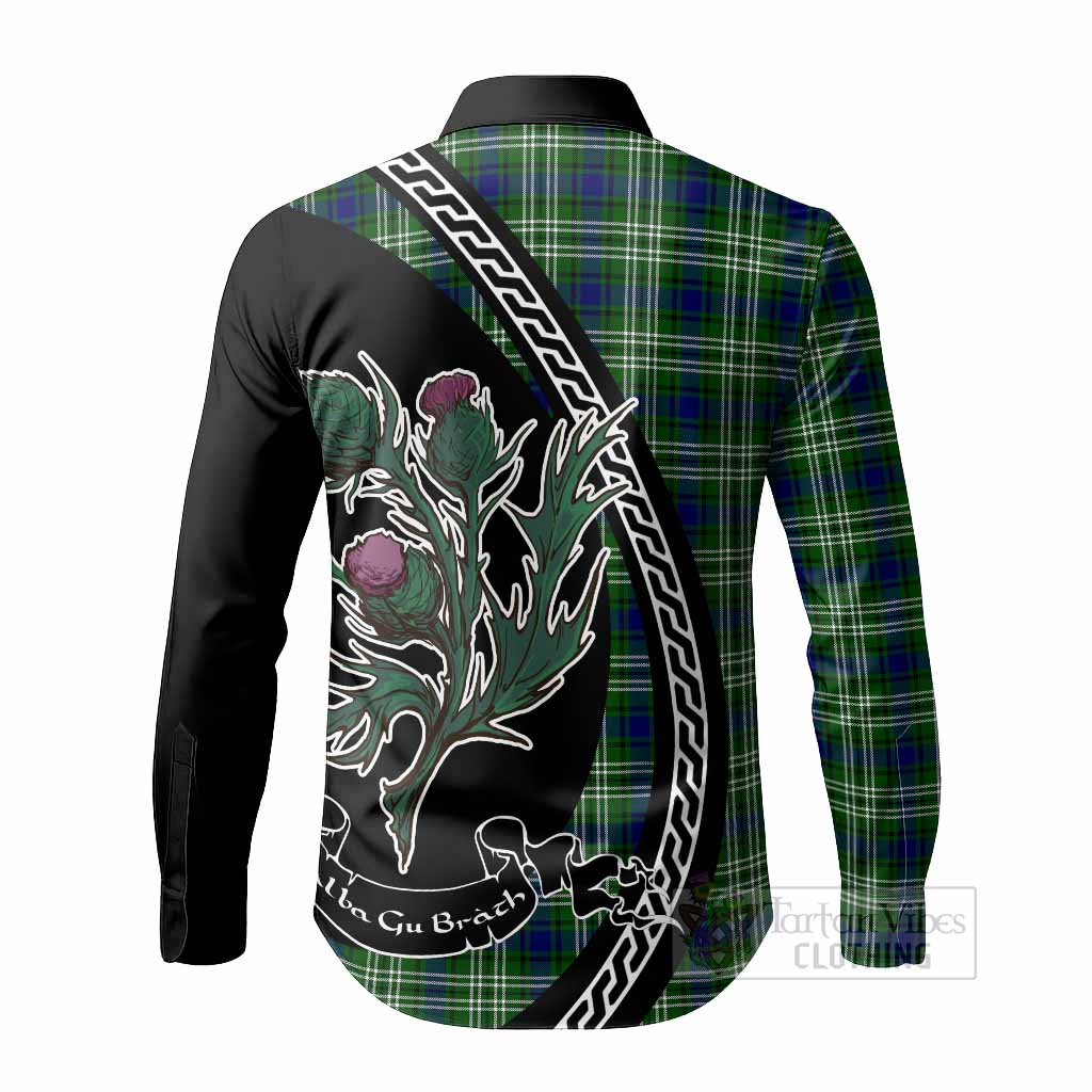 Learmonth Family Crest Tartan Long Sleeve Button Shirts Alba Thistle Inspired - Tartan Vibes Clothing