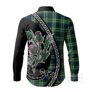Learmonth Family Crest Tartan Long Sleeve Button Shirts Alba Thistle Inspired