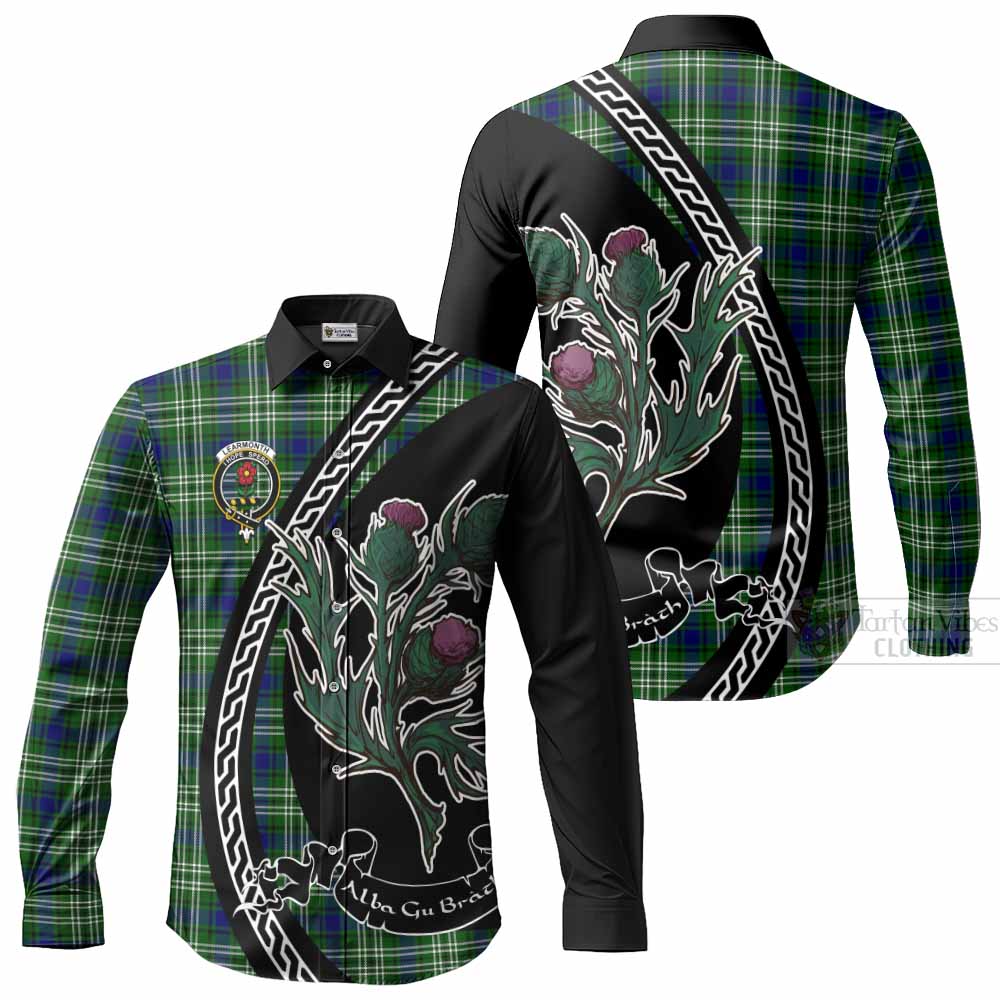 Learmonth Family Crest Tartan Long Sleeve Button Shirts Alba Thistle Inspired - Tartan Vibes Clothing