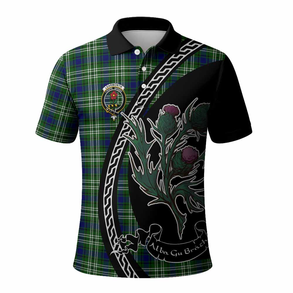 Learmonth Family Crest Tartan Polo Shirt Alba Thistle Inspired - Tartan Vibes Clothing