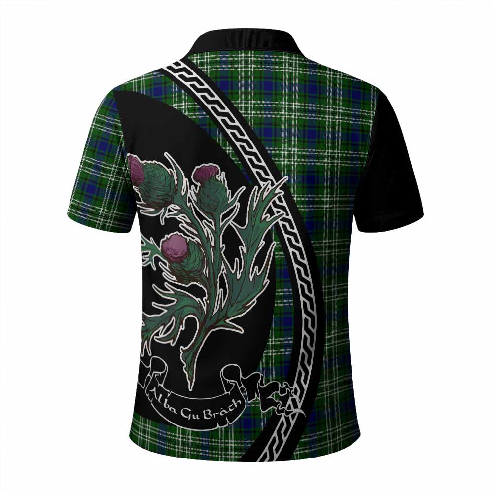 Learmonth Family Crest Tartan Polo Shirt Alba Thistle Inspired - Tartan Vibes Clothing