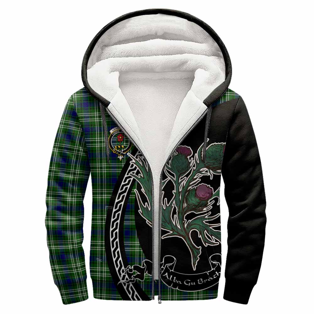 Learmonth Family Crest Tartan Sherpa Hoodie Alba Thistle Inspired - Tartan Vibes Clothing
