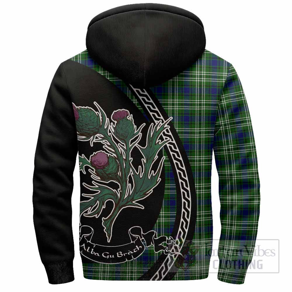 Learmonth Family Crest Tartan Sherpa Hoodie Alba Thistle Inspired - Tartan Vibes Clothing