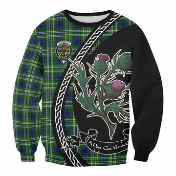 Learmonth Family Crest Tartan Sweatshirt Alba Thistle Inspired