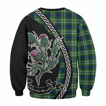 Learmonth Family Crest Tartan Sweatshirt Alba Thistle Inspired
