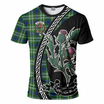 Learmonth Family Crest Tartan T-Shirt Alba Thistle Inspired