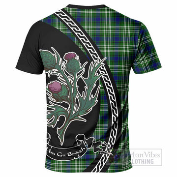 Learmonth Family Crest Tartan T-Shirt Alba Thistle Inspired