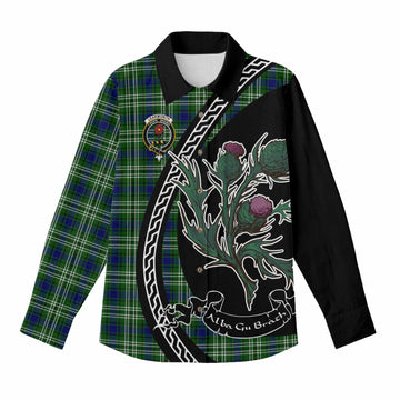 Learmonth Family Crest Tartan Women Casual Shirt Alba Thistle Inspired - Tartan Vibes Clothing