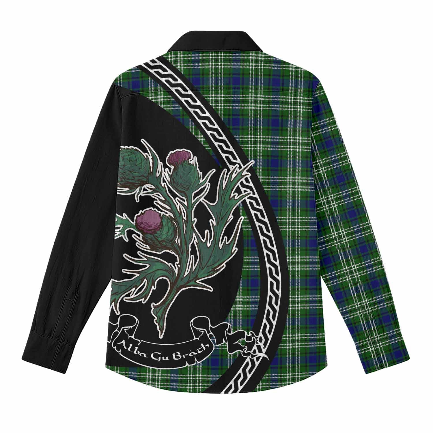 Learmonth Family Crest Tartan Women Casual Shirt Alba Thistle Inspired - Tartan Vibes Clothing