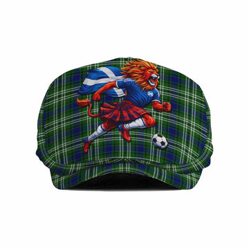 Learmonth Scotland Football Tartan Flat Cap, Jeff Cap Lion Mascot Go Scottish Flat Cap - Tartan Vibes Clothing