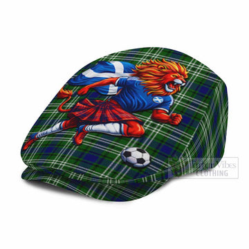 Learmonth Scotland Football Tartan Flat Cap, Jeff Cap Lion Mascot Go Scottish - Tartan Vibes Clothing