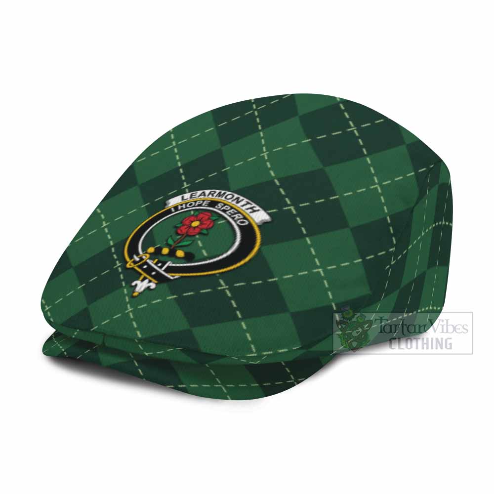 Learmonth Scottish Family Crest Flat Cap Green Argyle Classic Style - Tartan Vibes Clothing