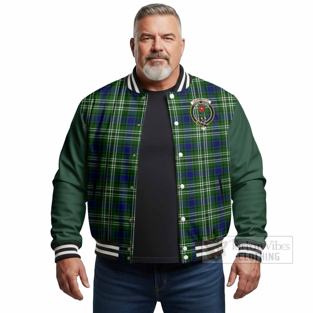 Learmonth Tartan Accent Baseball Jacket with Family Crest
