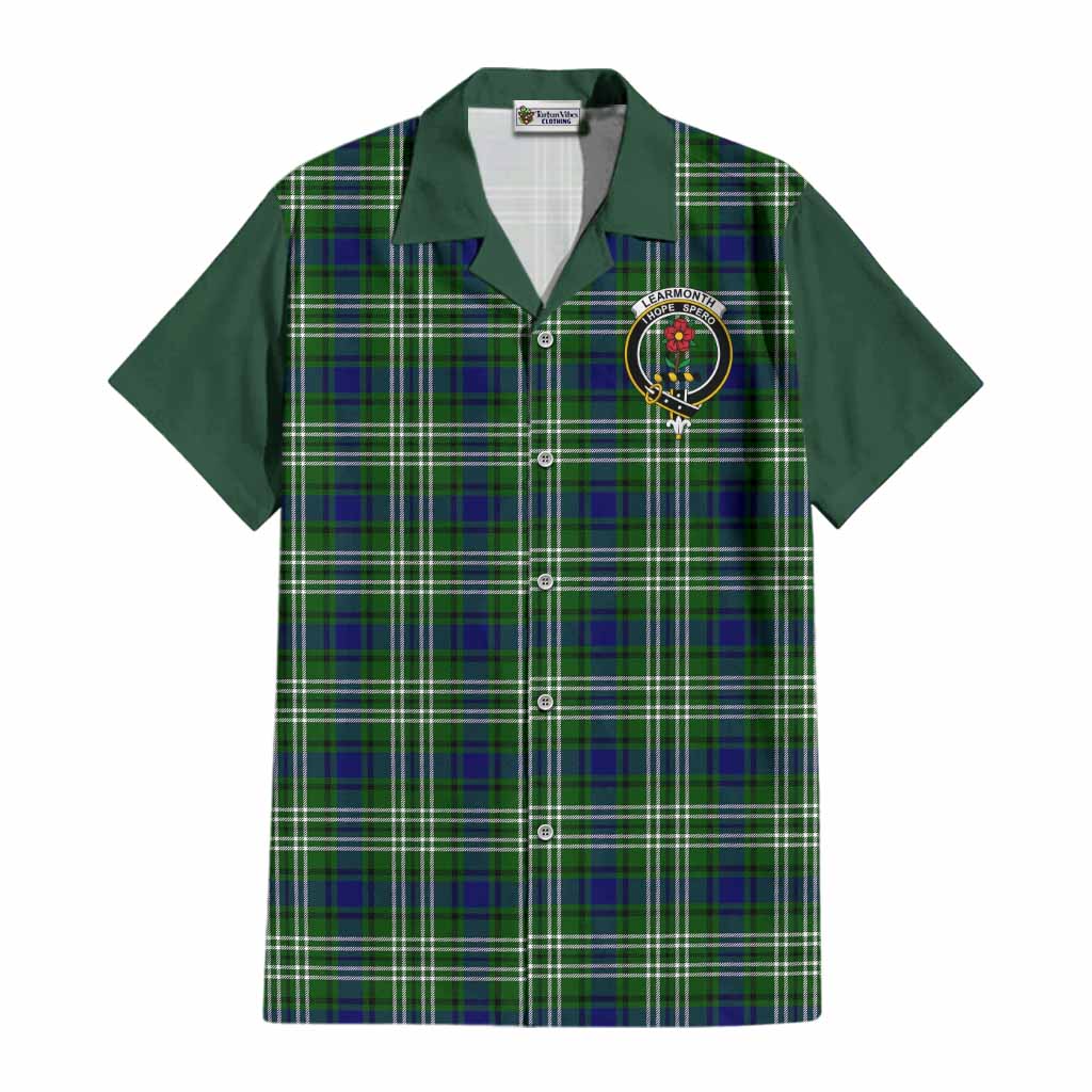 Learmonth Tartan Accent Cotton Hawaiian Shirt with Family Crest