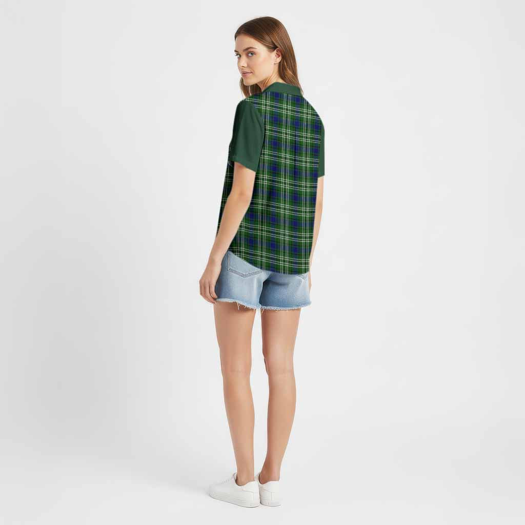 Learmonth Tartan Accent Cotton Hawaiian Shirt with Family Crest