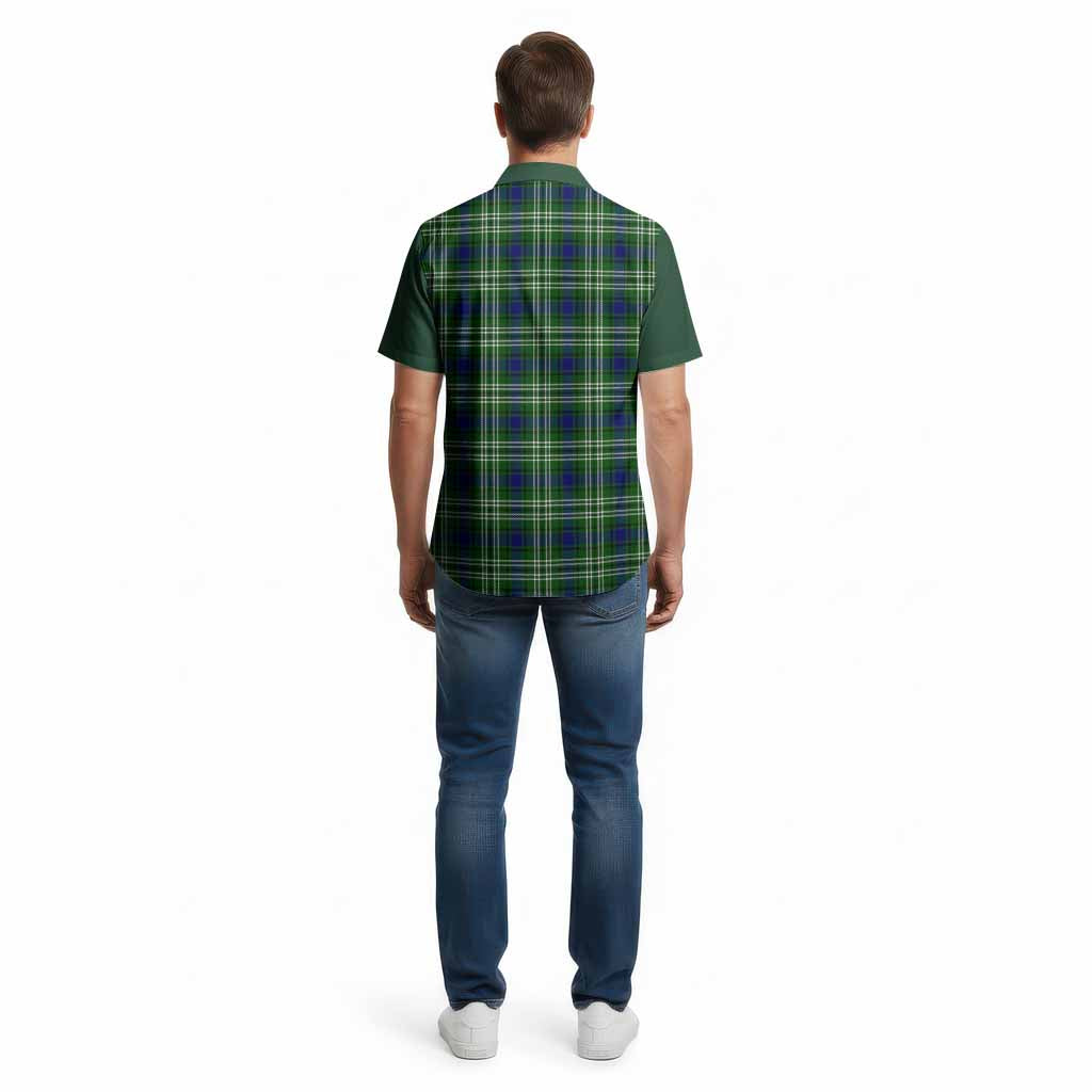 Learmonth Tartan Accent Cotton Hawaiian Shirt with Family Crest