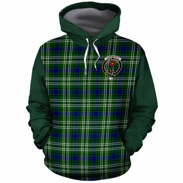 Learmonth Tartan Accent Cotton Hoodie with Family Crest