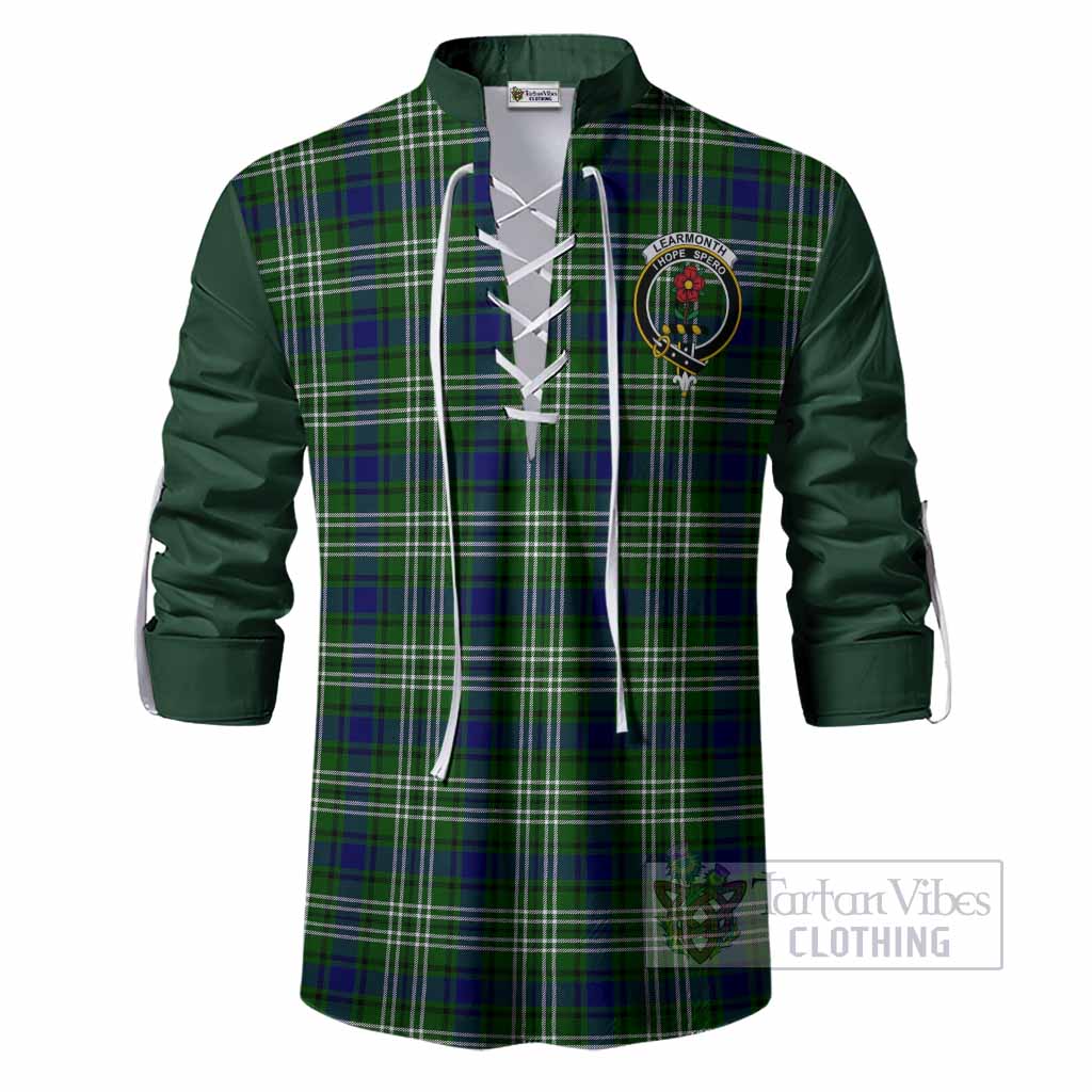 Learmonth Tartan Accent Ghillie Shirt with Family Crest
