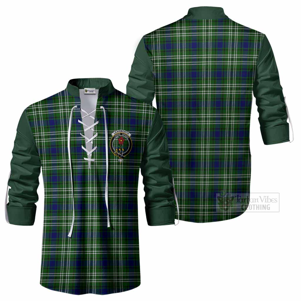 Learmonth Tartan Accent Ghillie Shirt with Family Crest