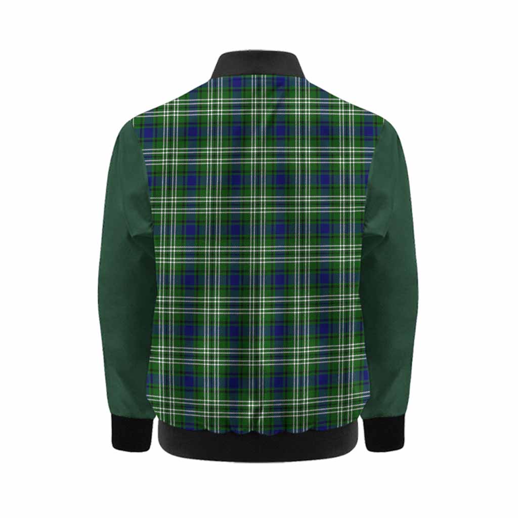 Learmonth Tartan Accent Kid Bomber Jacket with Family Crest