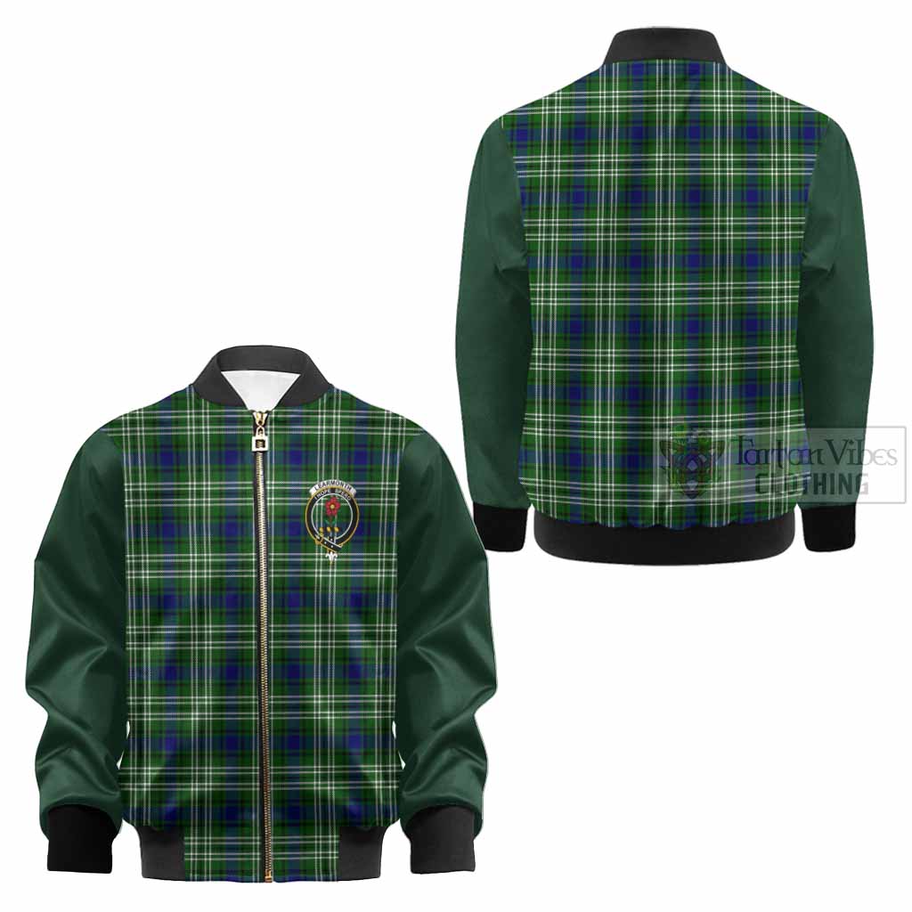 Learmonth Tartan Accent Kid Bomber Jacket with Family Crest