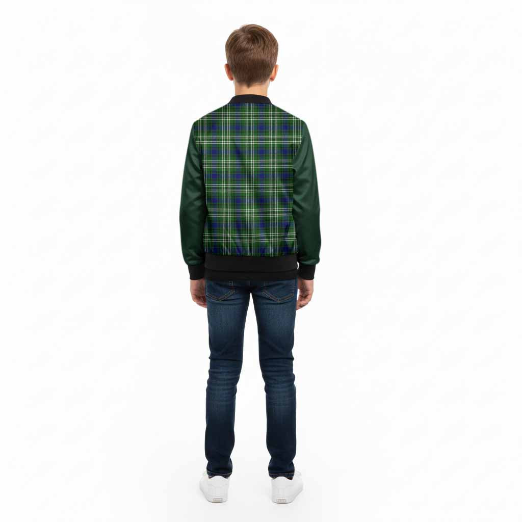 Learmonth Tartan Accent Kid Bomber Jacket with Family Crest