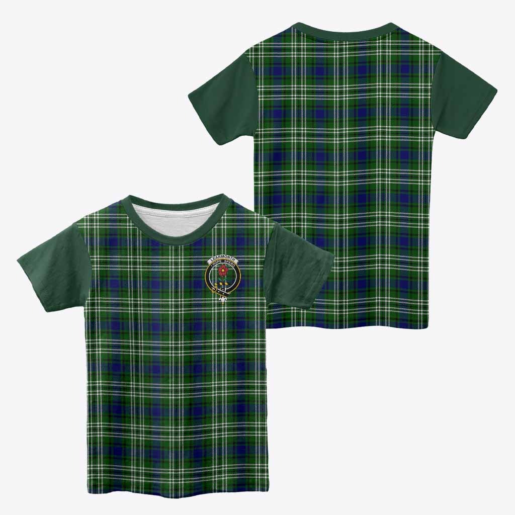 Learmonth Tartan Accent Kid T-shirt with Family Crest