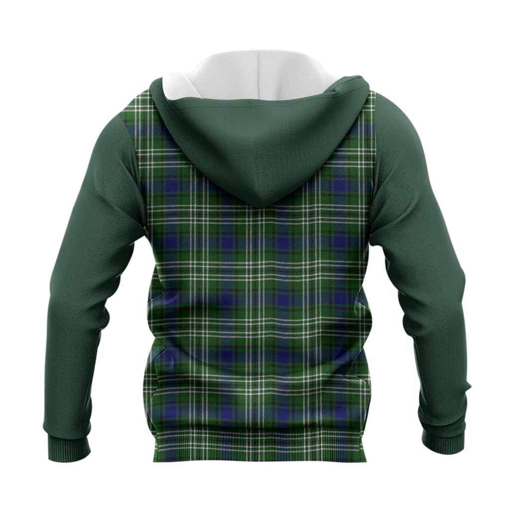 Learmonth Tartan Accent Knitted Hoodie with Family Crest