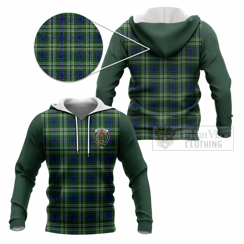 Learmonth Tartan Accent Knitted Hoodie with Family Crest