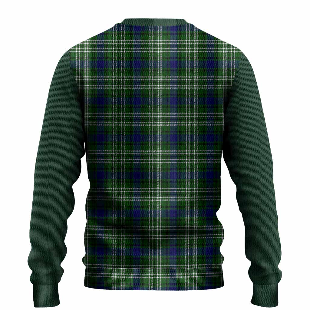 Learmonth Tartan Accent Knitted Sweater with Family Crest