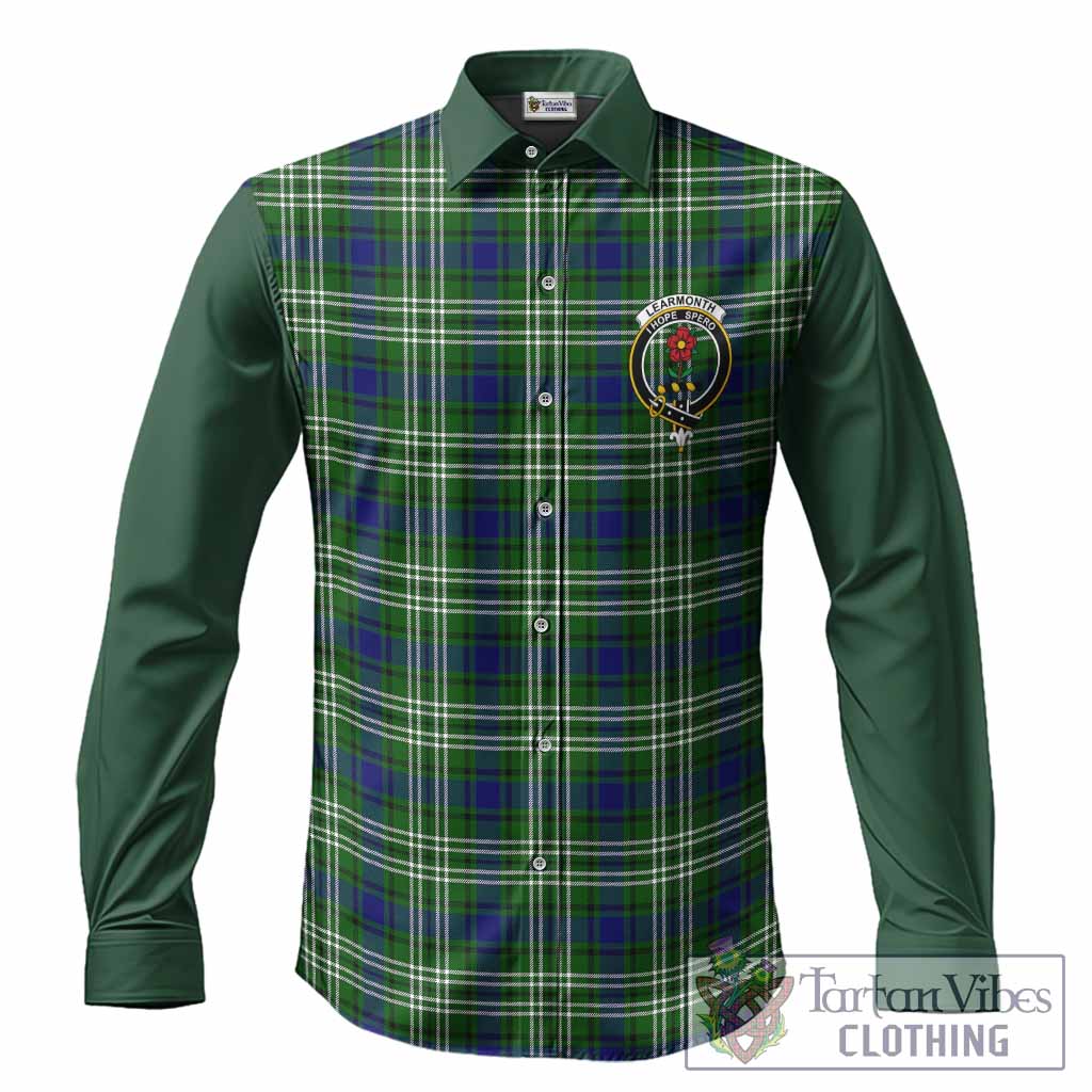 Learmonth Tartan Accent Long Sleeve Button Shirts with Family Crest