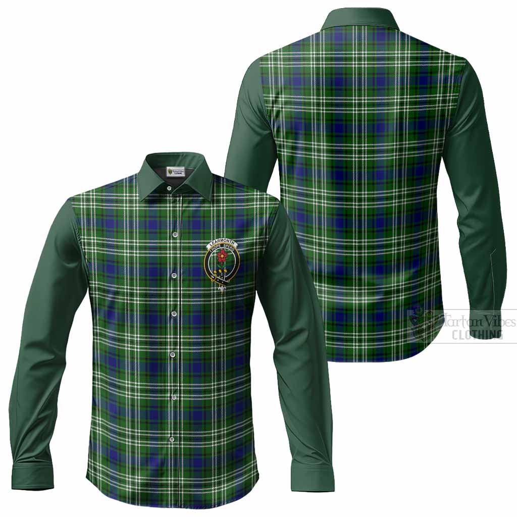 Learmonth Tartan Accent Long Sleeve Button Shirts with Family Crest
