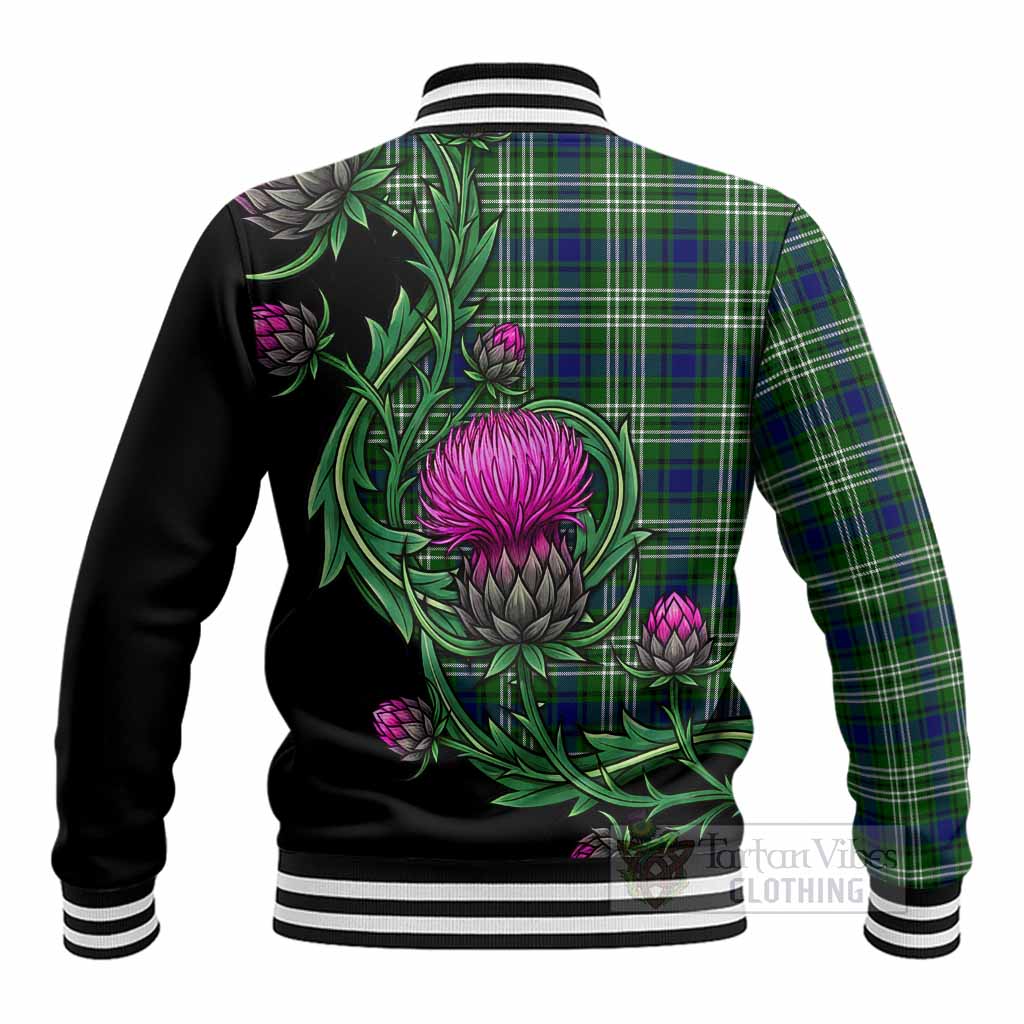 Learmonth Tartan Baseball Jacket Resilient Scottish Thistle - Tartan Vibes Clothing