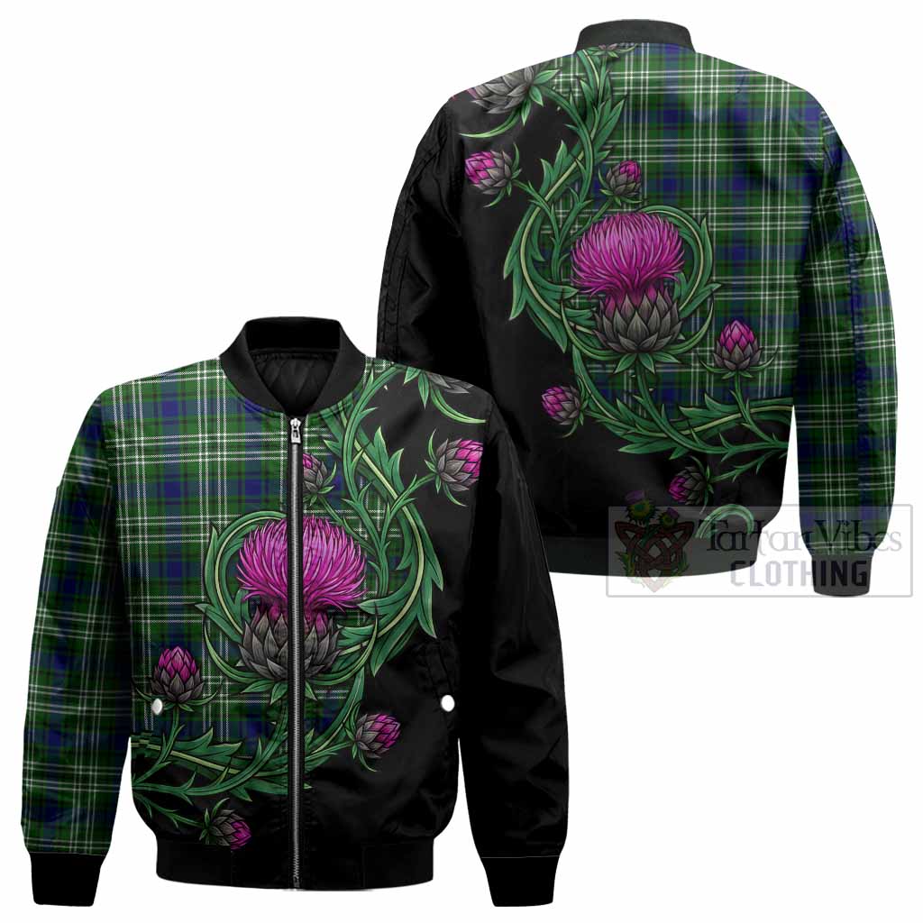 Learmonth Tartan Bomber Jacket Resilient Scottish Thistle - Tartan Vibes Clothing