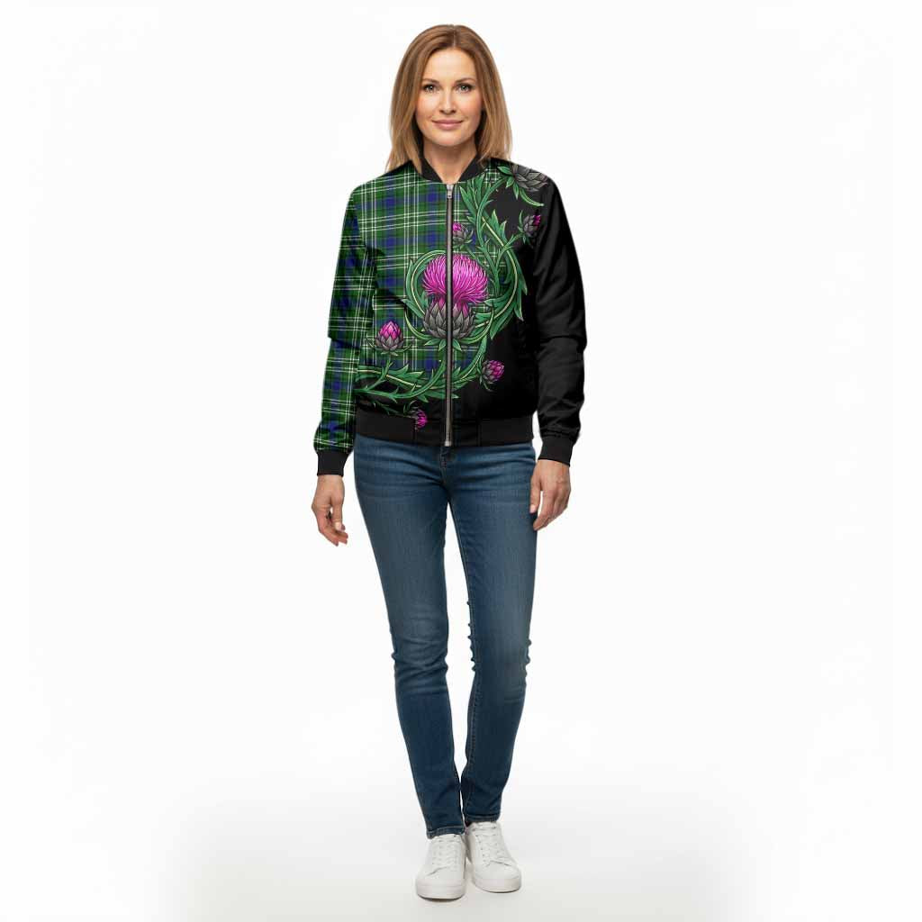 Learmonth Tartan Bomber Jacket Resilient Scottish Thistle - Tartan Vibes Clothing
