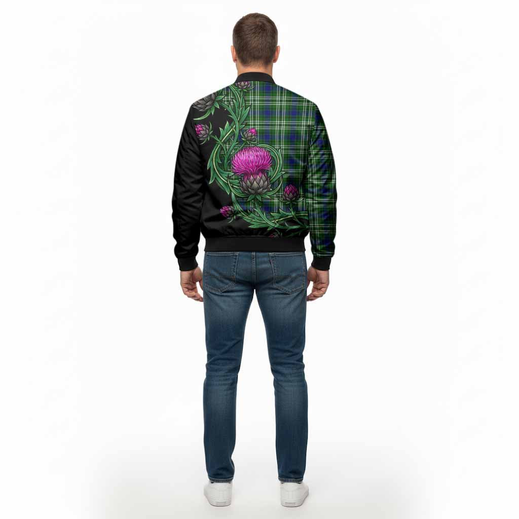 Learmonth Tartan Bomber Jacket Resilient Scottish Thistle - Tartan Vibes Clothing