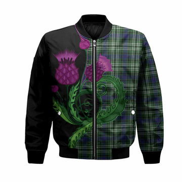 Learmonth Tartan Bomber Jacket Traditional Scottish Thistle
