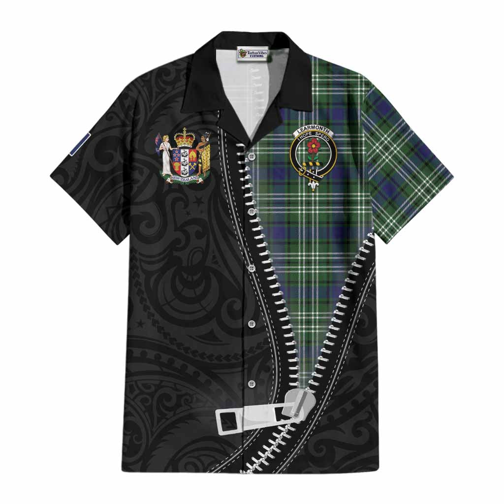 Learmonth Tartan Cotton Hawaiian Shirt New Zealand Pattern Unique Zipper Stylized