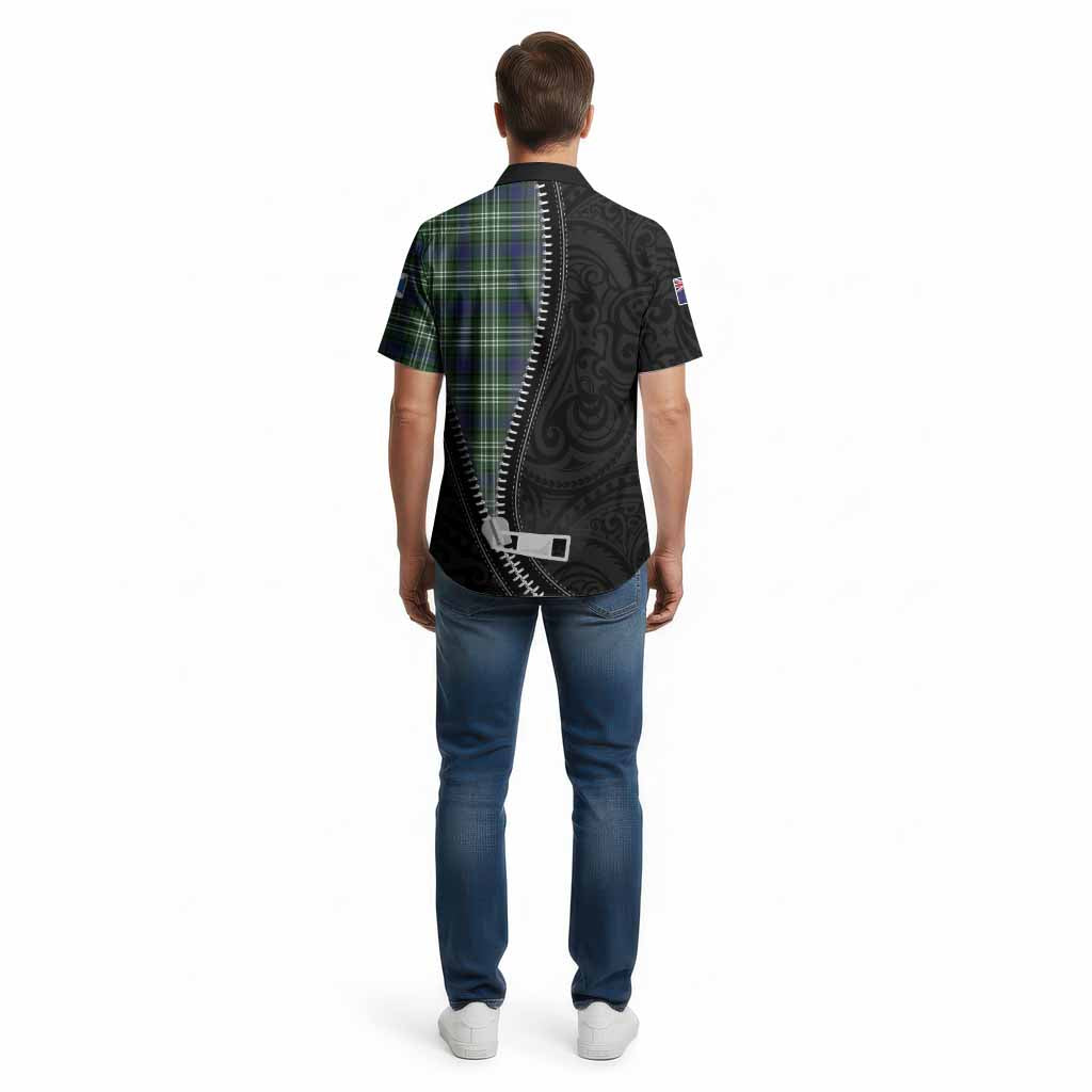 Learmonth Tartan Cotton Hawaiian Shirt New Zealand Pattern Unique Zipper Stylized