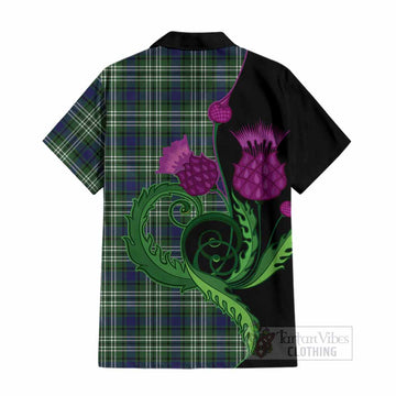 Learmonth Tartan Cotton Hawaiian Shirt Traditional Scottish Thistle