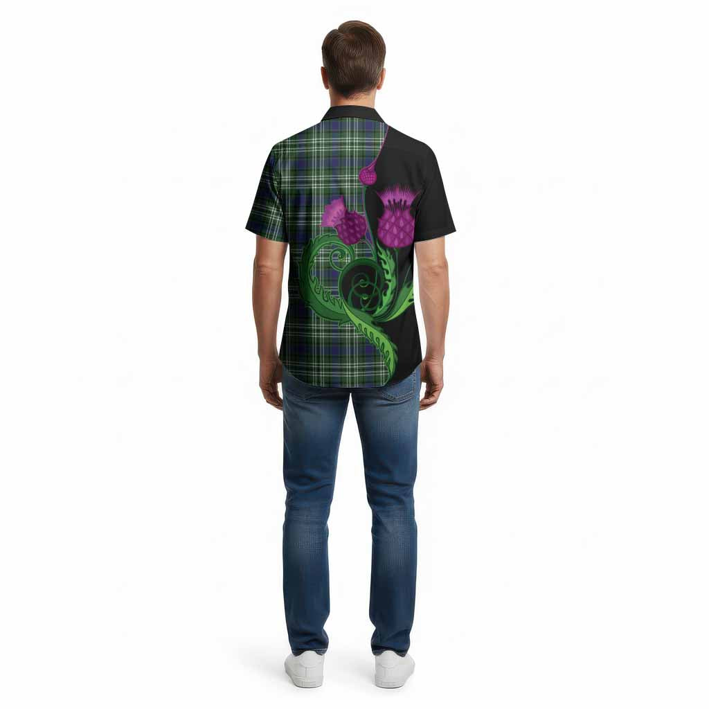 Learmonth Tartan Cotton Hawaiian Shirt Traditional Scottish Thistle
