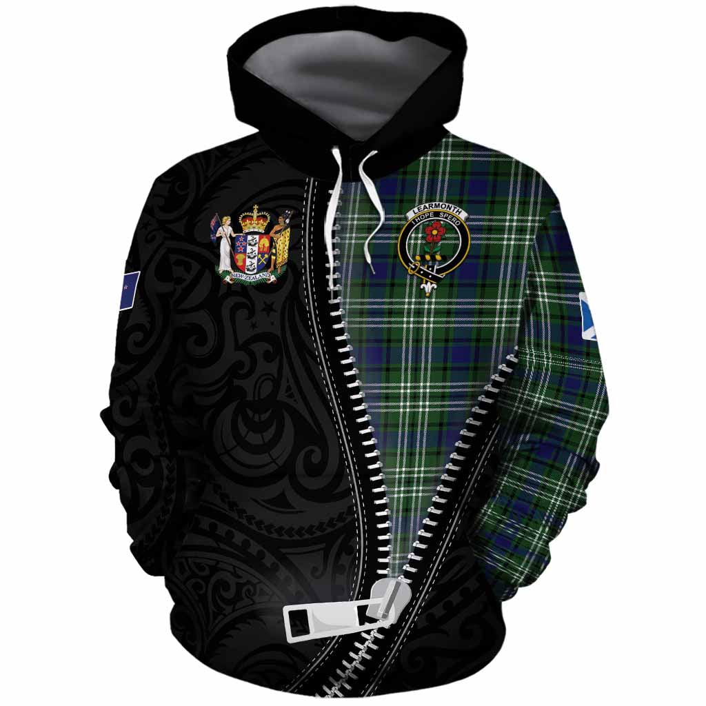 Learmonth Tartan Cotton Hoodie New Zealand Pattern Unique Zipper Stylized