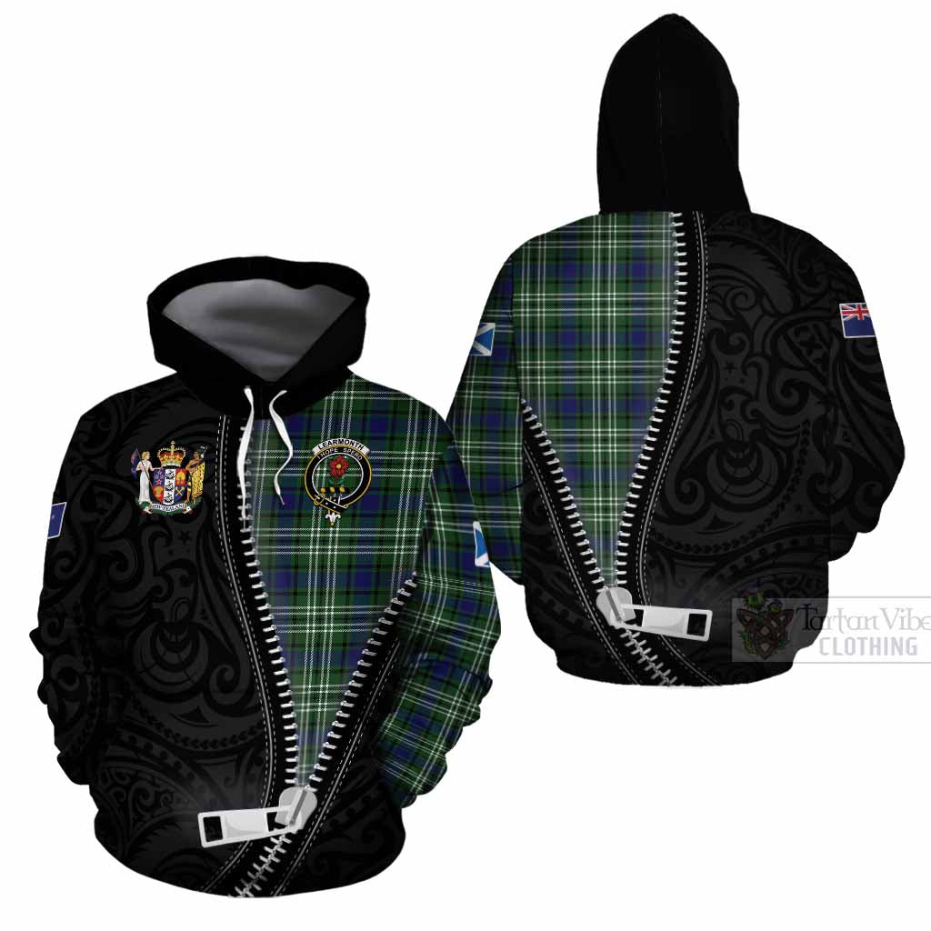 Learmonth Tartan Cotton Hoodie New Zealand Pattern Unique Zipper Stylized
