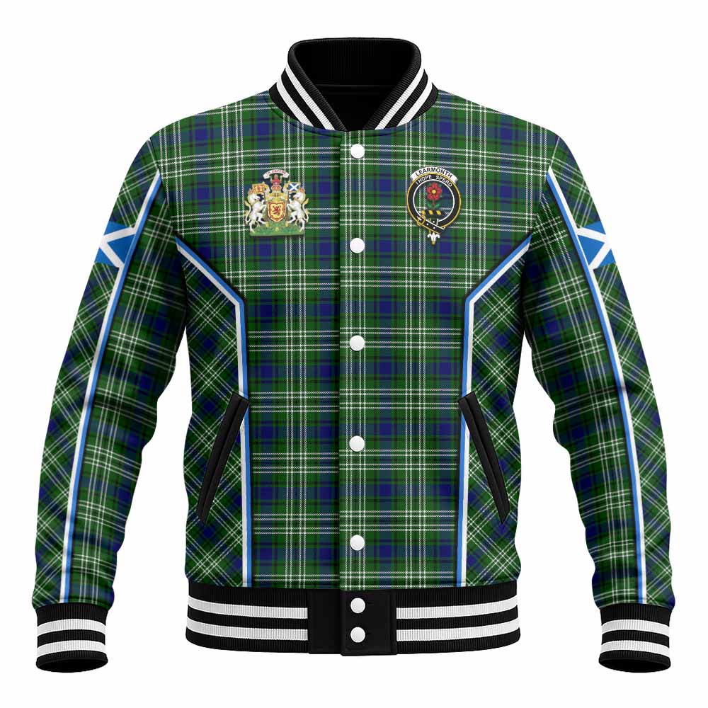 Learmonth Tartan Crest Baseball Jacket Scotland Coat of Arm Flag Style - Tartan Vibes Clothing