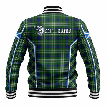 Learmonth Tartan Crest Baseball Jacket Scotland Coat of Arm Flag Style