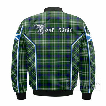 Learmonth Tartan Crest Bomber Jacket Scotland Coat of Arm Flag Style