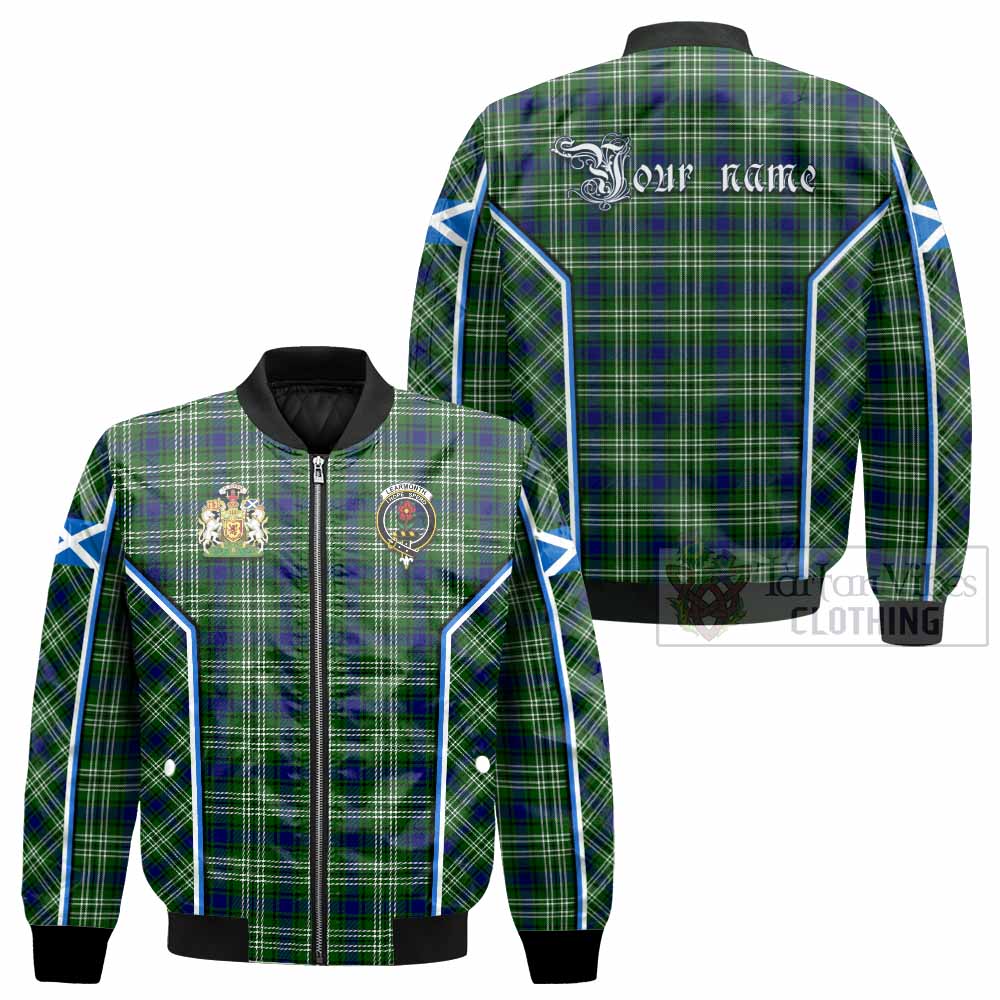 Learmonth Tartan Crest Bomber Jacket Scotland Coat of Arm Flag Style - Tartan Vibes Clothing