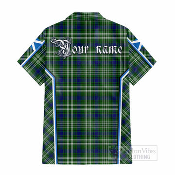 Learmonth Tartan Crest Cotton Hawaiian Shirt Scotland Coat of Arm Flag Style - Tartan Vibes Clothing